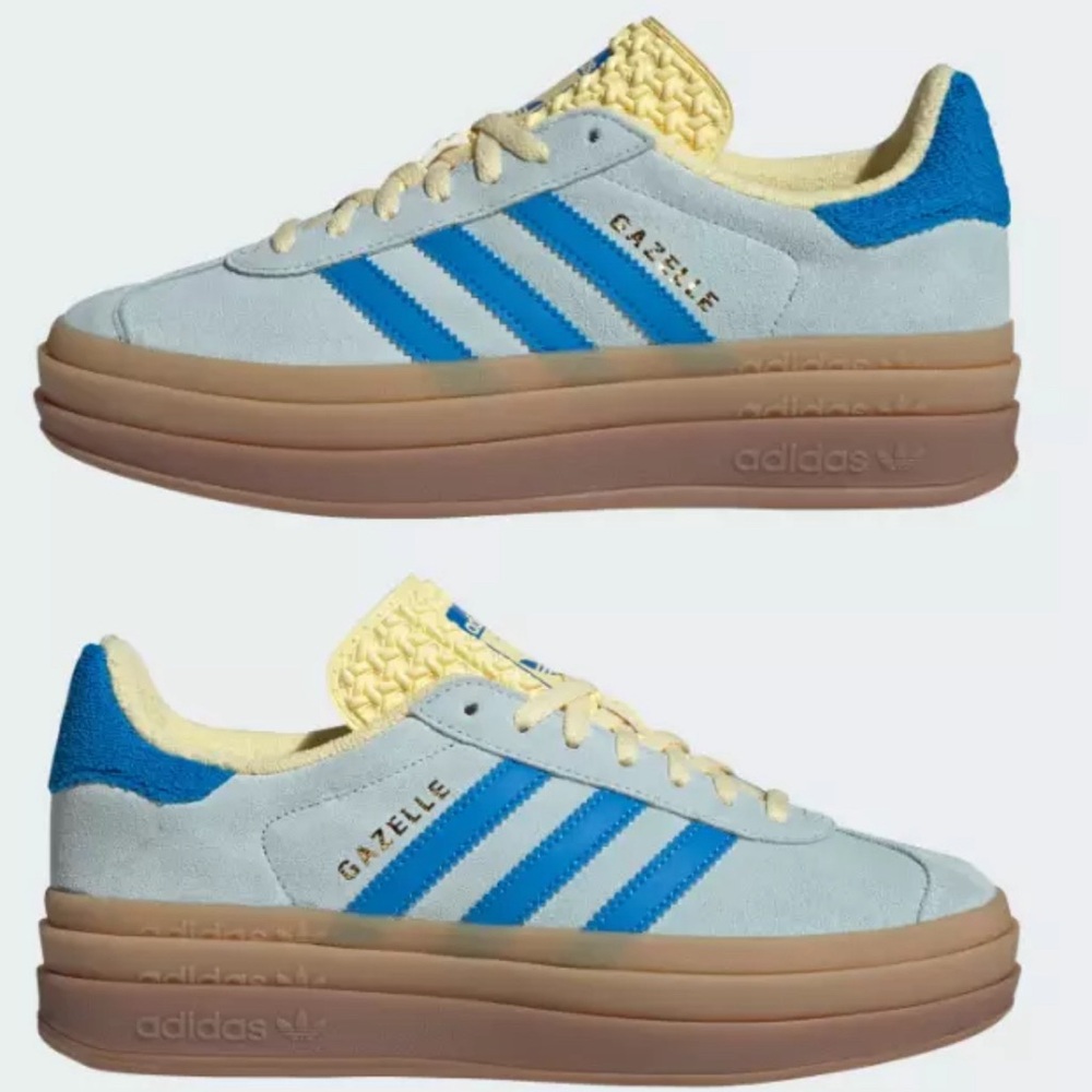 NIB Adidas Gazelle blue and yellow 6.5